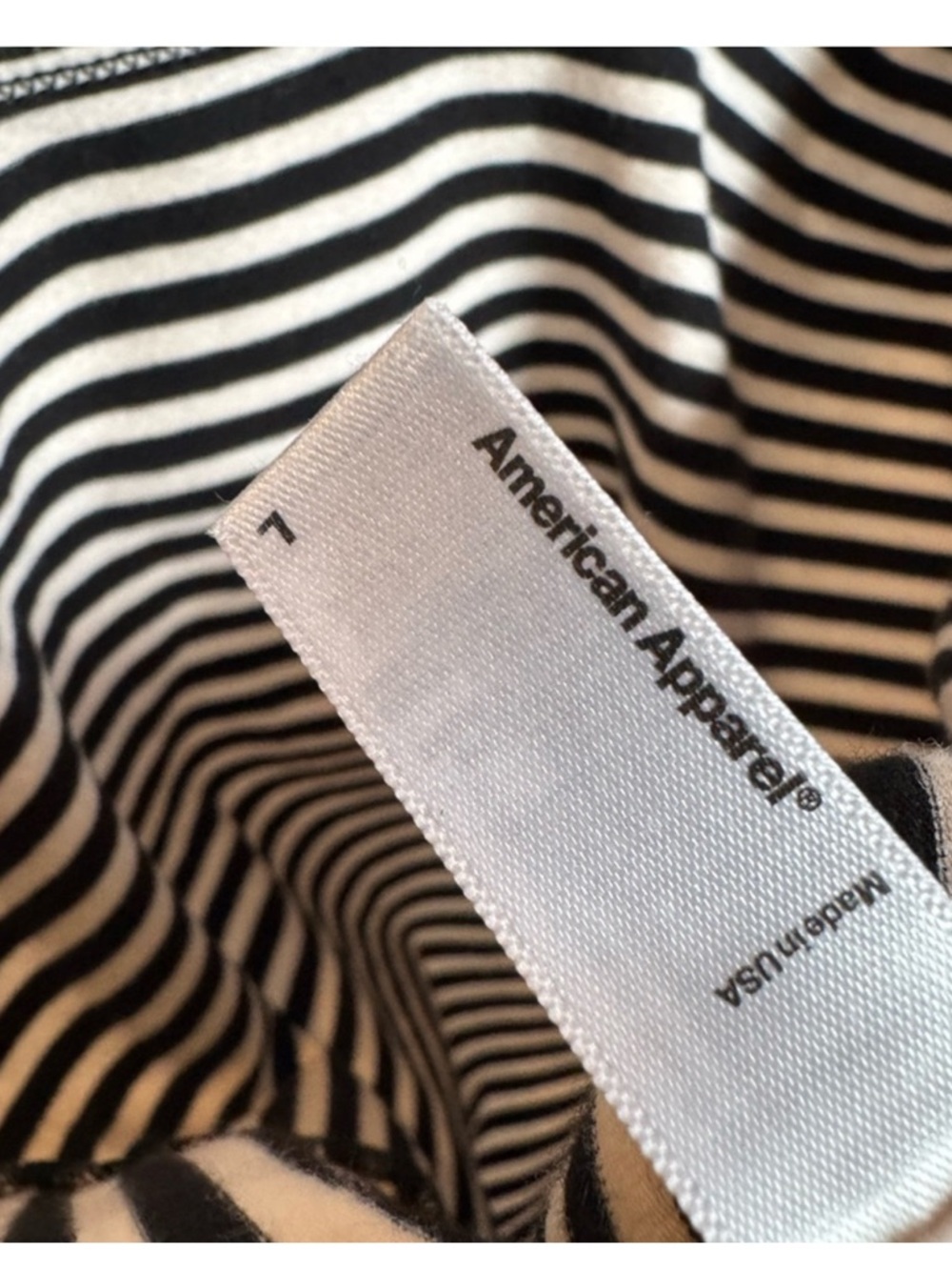 American Apparel Black and White Striped Bodysuit - Picture 4 of 5
